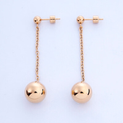 

Design Jean DIJUE Light steel beads long earrings women simple fashion 13903