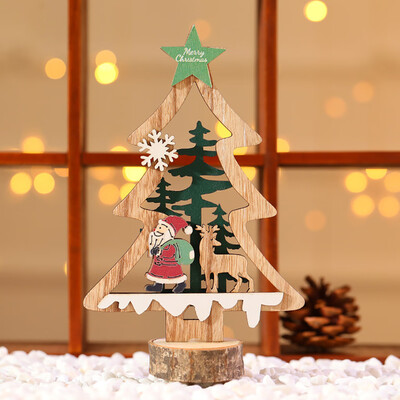 

Siaonvr Christmas Bar Table Decorations Painted Wooden Assembled DIY Ornaments