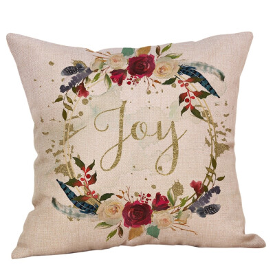 

Siaonvr Merry Christmas Pillow Cases Cotton Linen Sofa Cushion Cover Home Decor
