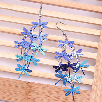 

10 Styles New Fashion Violet Blue Color Bohemian Jewelry Drop Flower Earrings For Women