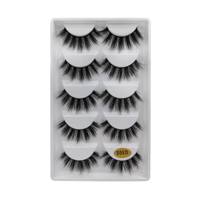 

Natural Dense Slender Curling Handmade Fake Eyelash 5Pair Mink False Eyelashes Reusable eyelash extension long makeup for beauty