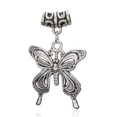 

Alloy European Dangle Beads Butterfly Large Hole Pendants Antique Silver 37mm Hole 38mm