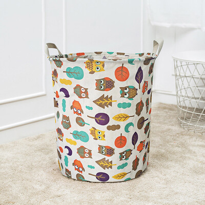 

Gobestart Waterproof Canvas Laundry Clothes Basket Storage Basket Folding Storage Box A