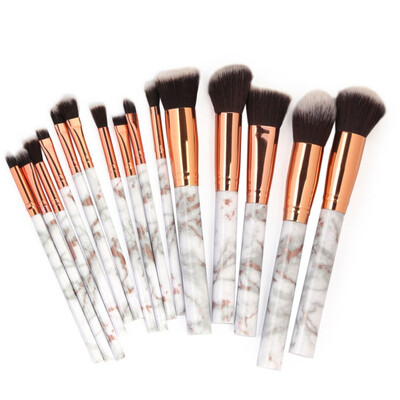 

10PcsSet Makeup Brushes Professional Marbling Handle Powder Foundation Eyeshadow Lip Make Up Brush Set Beauty Tools