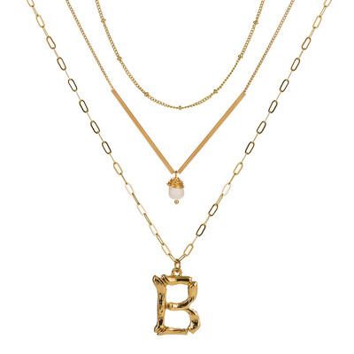 

Cute Natural Pearl Initial Necklace Personalized Letter Necklace Name Jewelry For Women Accessories Gold color Girlfriend Gift