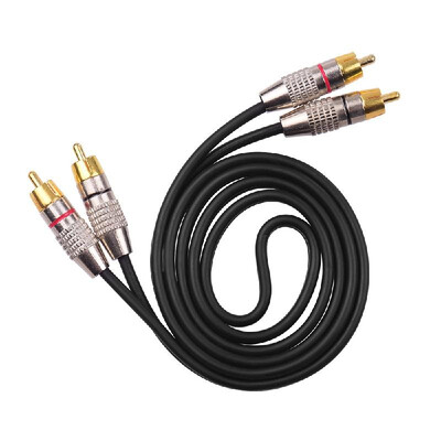 

Audio Video Connecting Wires 2RCA to 2RCA Stereo Audio Cable Shielded RCA Cords 24K Gold-Plated Compatible with Speaker Amplifier