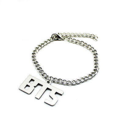 

Kpop BTS Stainless Steel Bracelet Wristband Bangtan Boys Unisex Adjustable Bracelet BTS ARMY Letter Pendant Wristband Wristlet