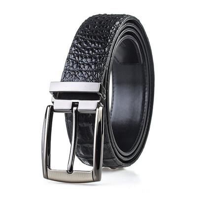 

New Men leather belt high quality Alloy pin buckle belt Business affairs Men high quality casual solid color belt