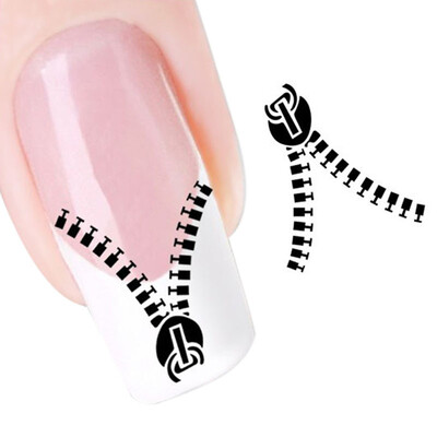 

Toponeto Zipper Shape Water Transfer Slide Decal Sticker Nail Art Tips To Decoration