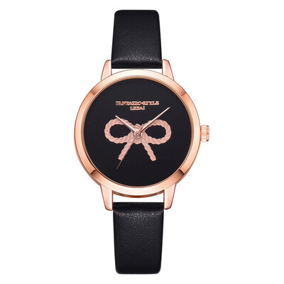 

Fashion Women Watches Embossed Butterfly Pattern Dial Ladies Quartz Wristwatch Simple Leather Strap Clock Zegarki Damskie