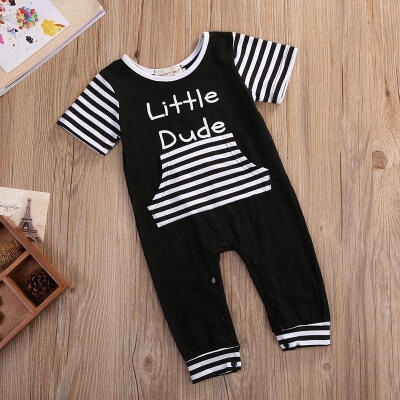 

Newborn Infant Baby Boys Girls Romper Bodysuit Jumpsuit Outfits Striped Clothes