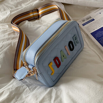 

Mini bag 2019 summer fashion Lingge Joker small fresh letters bag Western style broadband Messenger bag