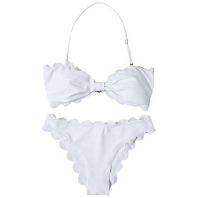 

Halter Scalloped Edge Bandeau Bikini Set