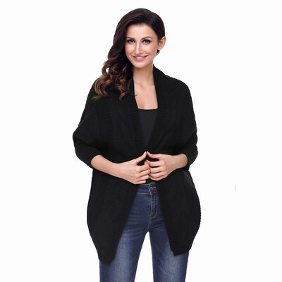

Cardigan long sleeve warm casual rib knit sweater coat womens