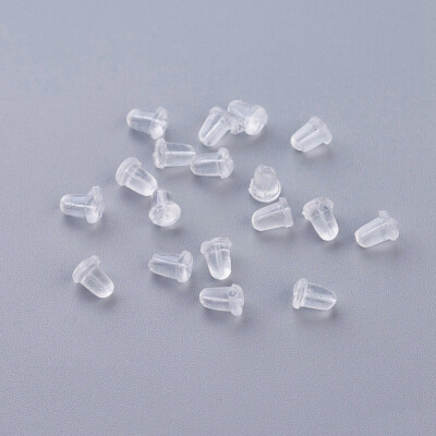 

Plastic Earring Ear Nuts Earrings Backs Clear 5x4mm Hole 07mm