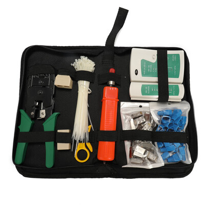 

Multifuctional Portable Ethernet Network Hardware Bag Tool Network LAN Cable Crimper Pliers Tools Kit Network Repairing Tool Set