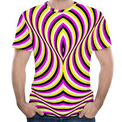 

Toponeto Mens 3D Printed Short Sleeve Shirt Casual Top Loose Blouse Round Neck Tee