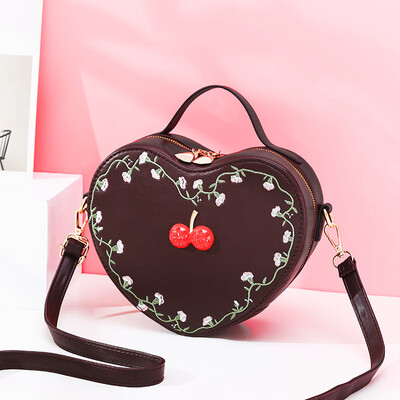

Three-dimensional love bag female Korean fashion new womens bag shoulder diagonal handbag girl temperament peach small bag