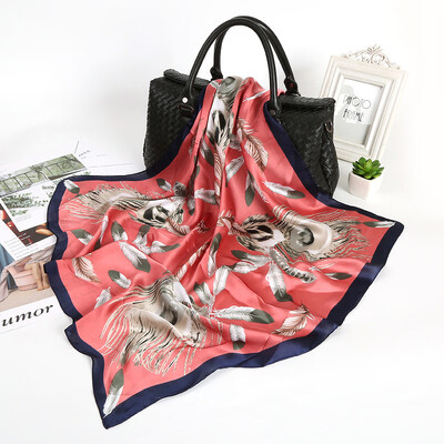 

Korean version of autumn&winter wild scarf dual-use shawl womens bib wild fashion printing silk scarves sunscreen