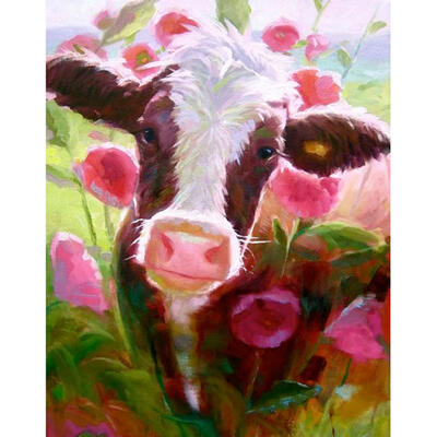 

5D DIY Full Drill Diamond Painting Cow Cross Stitch Embroidery Mosaic Kit