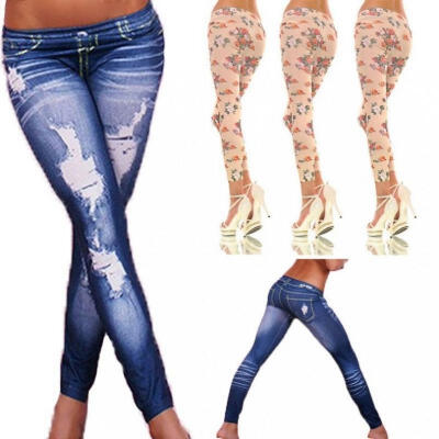 

Sport Lady Women Denim Jeans Leggings Jeggings Streth Pants Blue Black Slim Fit Leggings Skinny Trousers