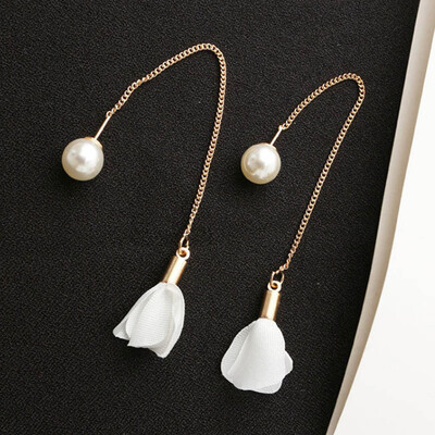 

New Fashion Elegant Pearl Flower Earrings for Women Alloy Earrings