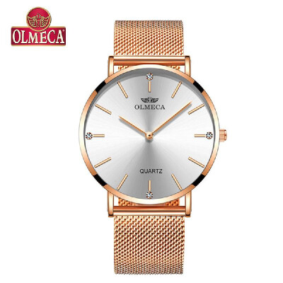 

OLMECA 0839L Women Quartz Watch Stainless Steel Band Fashion Multifunction 3ATM Wristwatch