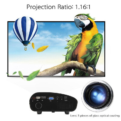 

Mini LED Projector 120 lumens 1080P Full HD Contrast Ratio 3001 with HDSDUSBAudioVGAAV for Home Theater Notebook