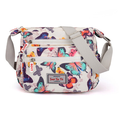 

Tailored Nylon Floral Crossbody Bag For Women Travel Handbags With Adjustable Strap