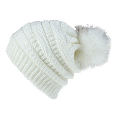 

Tailored New Women Girls Keep Warm Winter Hairball Knitted Hat Wool Hemming Hat Ski Hat