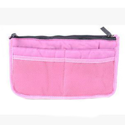 

Gobestart Portable Multifunction Dual Zipper Storage Bag Cosmetic Organizer Holder BU