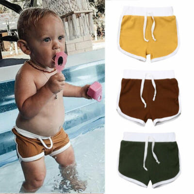 

US Newborn Baby Boy Kid Knitted Pits Casual Pure Pants Summer Beach Clothes 1-4Y