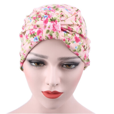 

Women Muslim Headscarf Floral Baotou Hat Headscarf Cap Beanie Hat Scarf