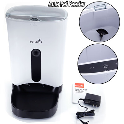 

43L Smart Auto Feeding APP Remote Control Recorder Pet Feeder Station White