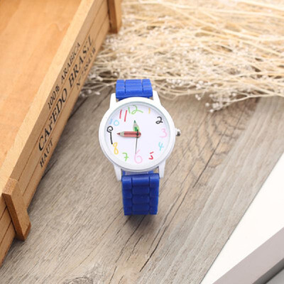 

Unisex Watch Casual Cute Cartoon Watch Wristwatch for Students Teengaer Teen Girls Men Women with Pencil Pointer Silicone Strap Ba