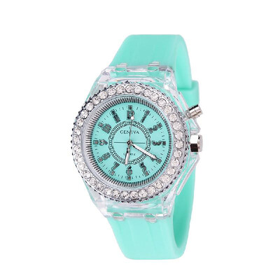 

Women Multi-Functional Silica Gel Nightlight Watch Fashion Lovely Student Wristwatch LED Electronic Quartz Watch