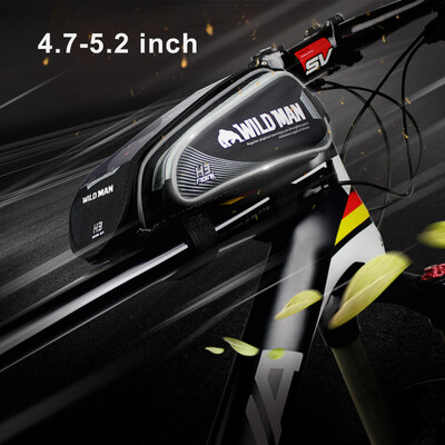 

WILD MAN Mountain Bicycle Tube Bag Saddle Pannier Phone Holder Riding Rainproof
