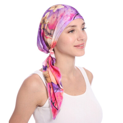 

Women Print Turban Hijab Cap Stretchy Chemo Hats For Hair Loss Head Scarf