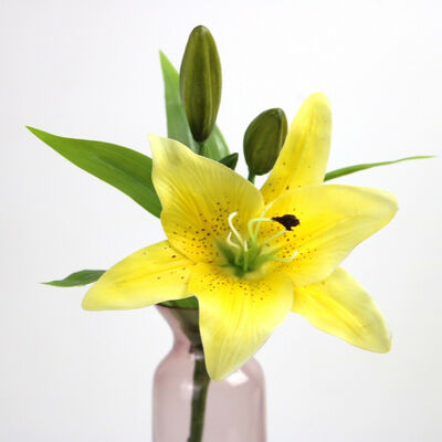 

1pc 3 Heads Artificial Silk Touch Lily Flower Wedding Home Bridal Calla Decor