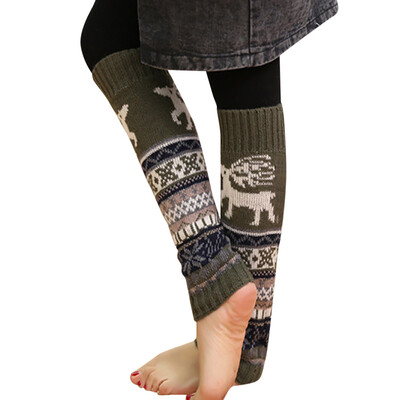 

Gobestart Winter Warm Christmas Leg Cable Knit Knitted Crochet High Long Socks Leggings