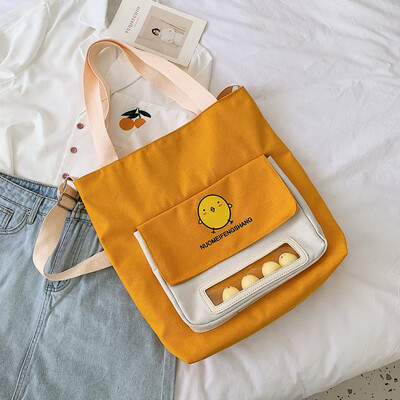 

Ins canvas bag female oblique satchel student large capacity single shoulder bag summer Korean version 100 canvas bag Japanese dep