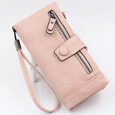 

2018 New Seven Color Women Wallet Fashion Long Zipper Hasp Clutch Wallets Ms Cow Leather Multi-card Bit Coin Purse