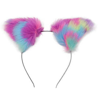 

Colorful Cat Ears Hairbands Girls Plush Hair Hoops Party Cosplay Headwear