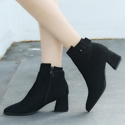 

Rose Fashion Women Party Wedding Sexy Belt buckle Zip Autumn Shoes Boots Ankle Boot