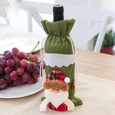 

Gobestart Christmas Wine Bag Machine Embroidered Wine Bottle Set Table Decoration Supplies