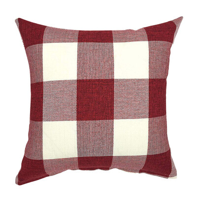 

〖Follure〗Striped Plaid Linen Pillowcase Upholstered Sofa Cushion Cover 18x18In
