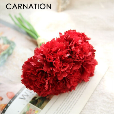 

Toponeto Artificial Fake Carnations Silk Flower Bridal Hydrangea Home Mothers Day 6pcs