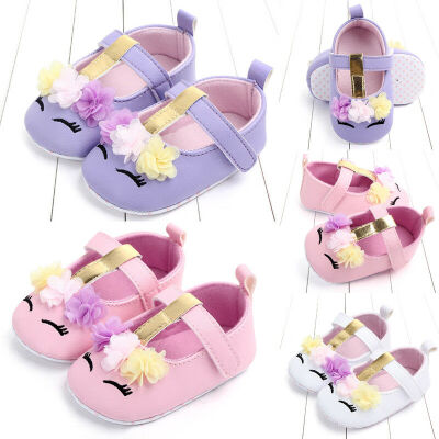 

Infant Newborn Baby Girls Soft PU Leather Crib Shoes Walking Flat Shoes