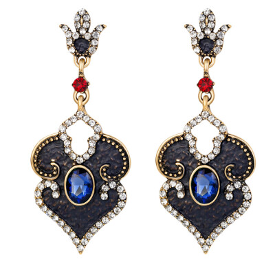 

Retro Style Crystal Earrings Exaggerated Female Long Section Of Large Earrings For Women Jewelry