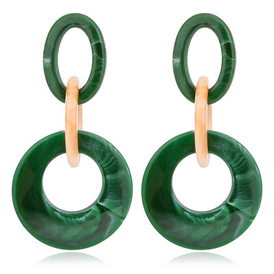 

Women Geometric Dangle Drop Hook Acrylic Ear Stud Earrings